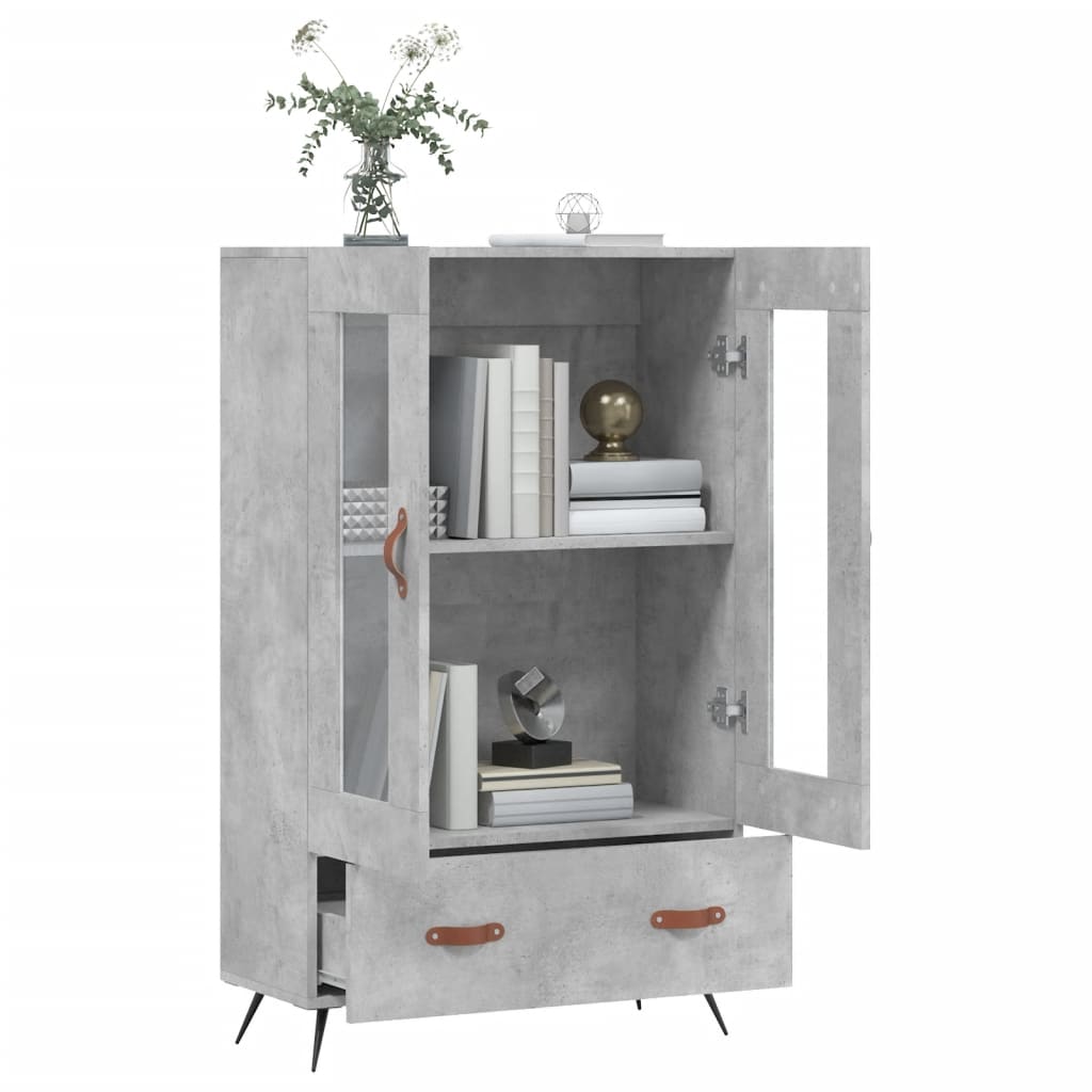 skab 69,5x31x115 cm konstrueret træ betongrå
