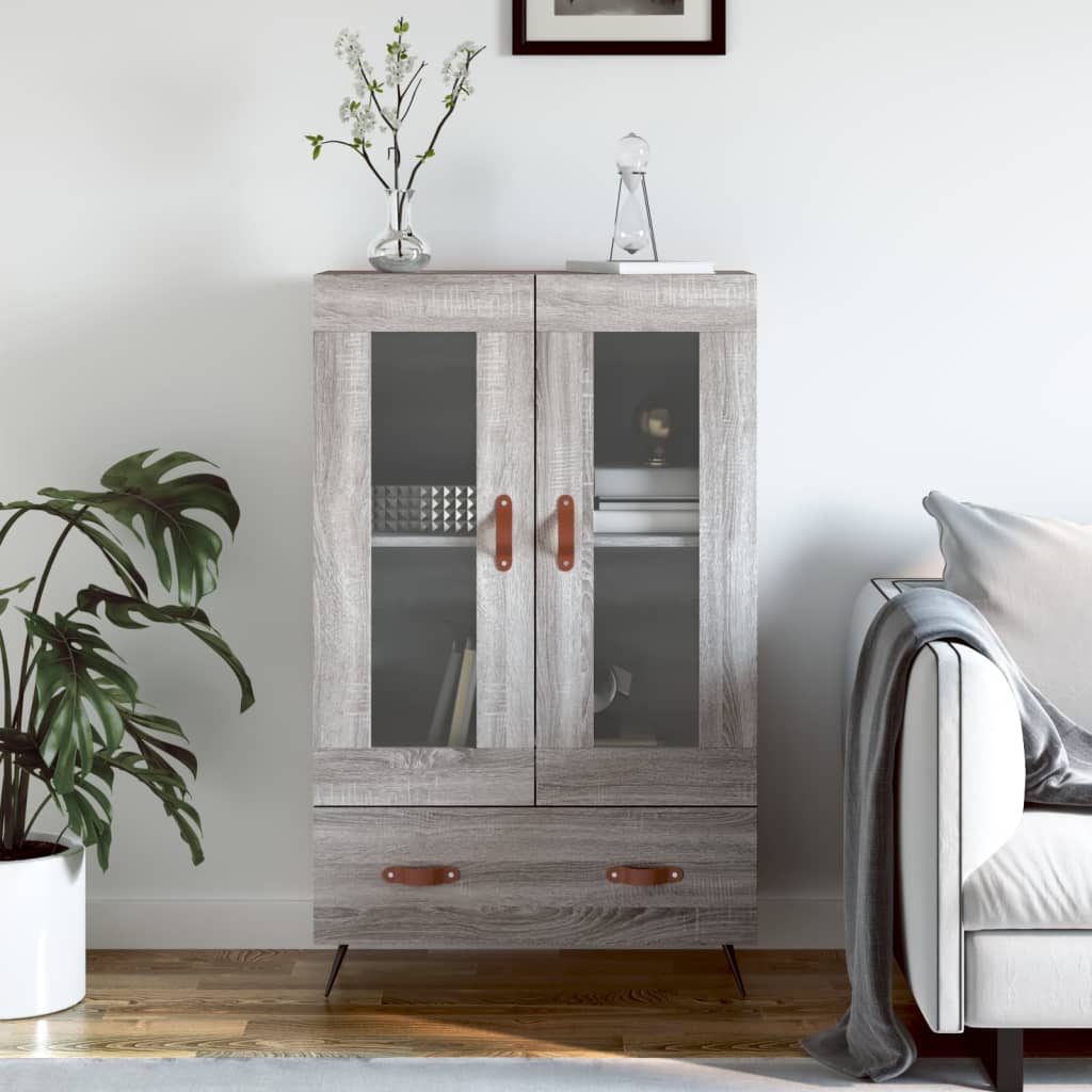skab 69,5x31x115 cm konstrueret træ grå sonoma-eg