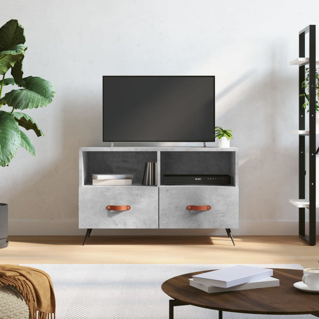 tv-bord 80x36x50 cm konstrueret træ betongrå