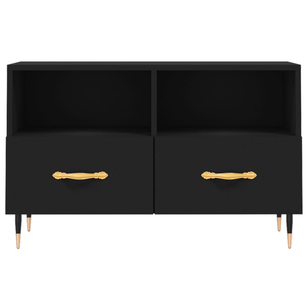 tv-bord 80x36x50 cm konstrueret træ sort