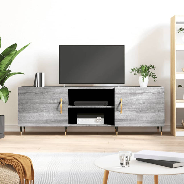 tv-bord 150x30x50 cm konstrueret træ grå sonoma-eg