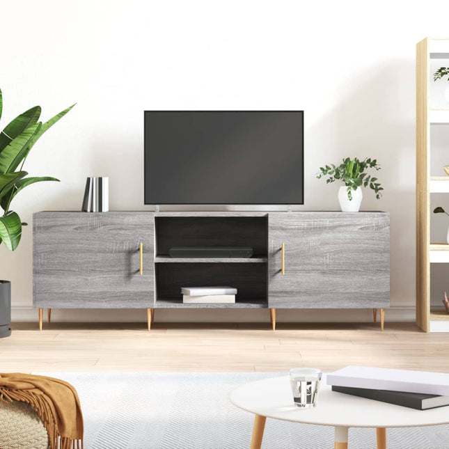 tv-bord 150x30x50 cm konstrueret træ grå sonoma-eg