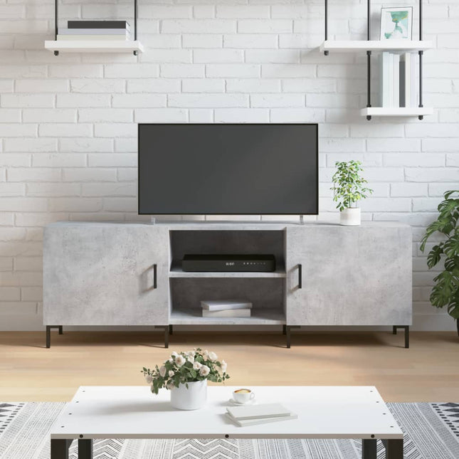 tv-bord 150x30x50 cm konstrueret træ betongrå