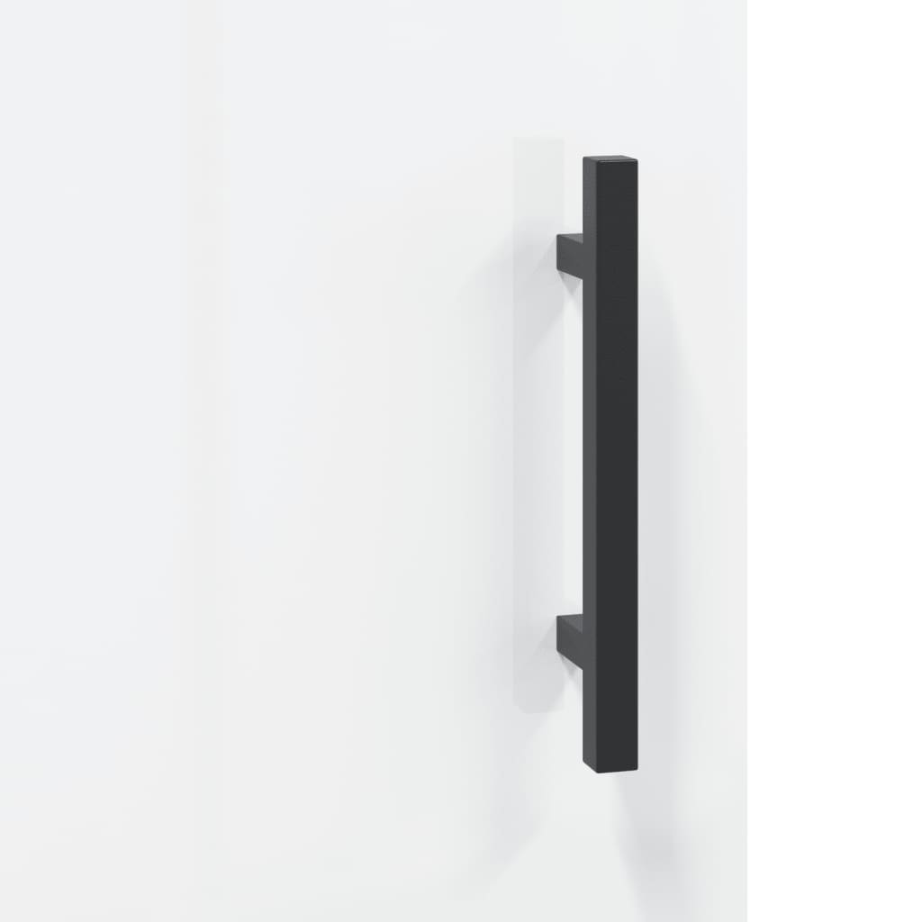 tv-bord 150x30x50 cm konstrueret træ hvid højglans