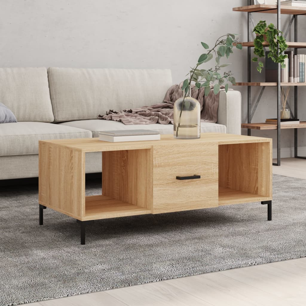 sofabord 102x50x40 cm konstrueret træ sonoma-eg