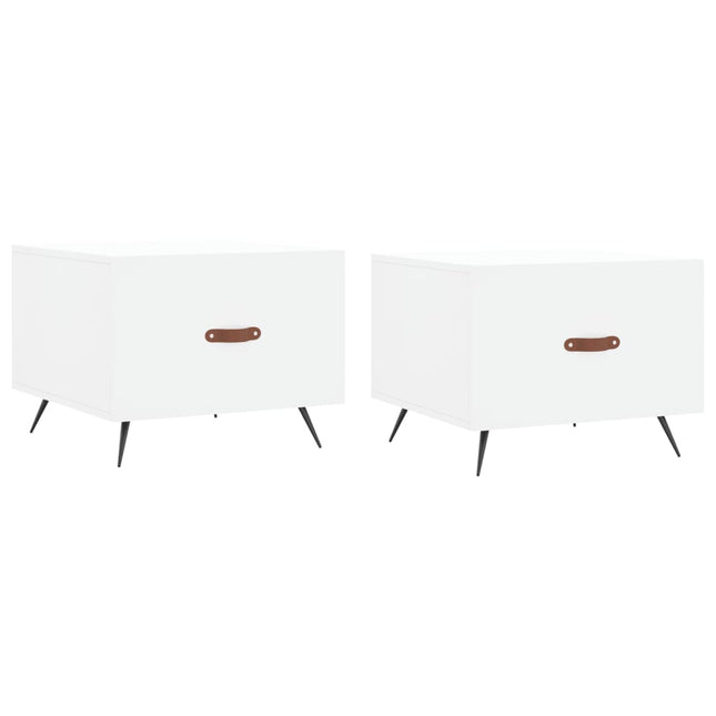 sofaborde 2 stk. 50x50x40 cm konstrueret træ hvid