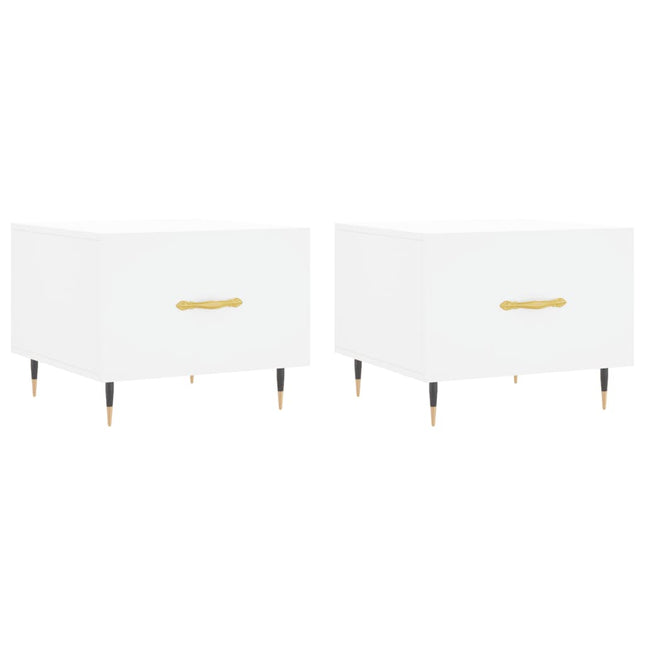 sofaborde 2 stk. 50x50x40 cm konstrueret træ hvid