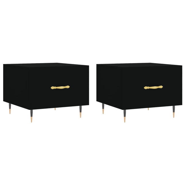 sofaborde 2 stk. 50x50x40 cm konstrueret træ sort