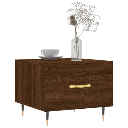 sofabord 50x50x40 cm konstrueret træ brun egetræsfarve