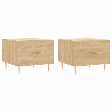 sofaborde 2 stk. 50x50x40 cm konstrueret træ sonoma-eg