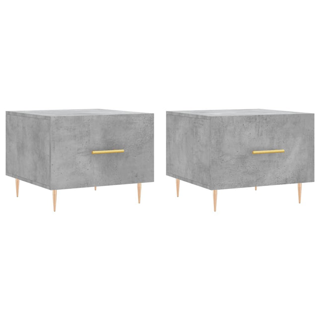 sofaborde 2 stk. 50x50x40 cm konstrueret træ betongrå