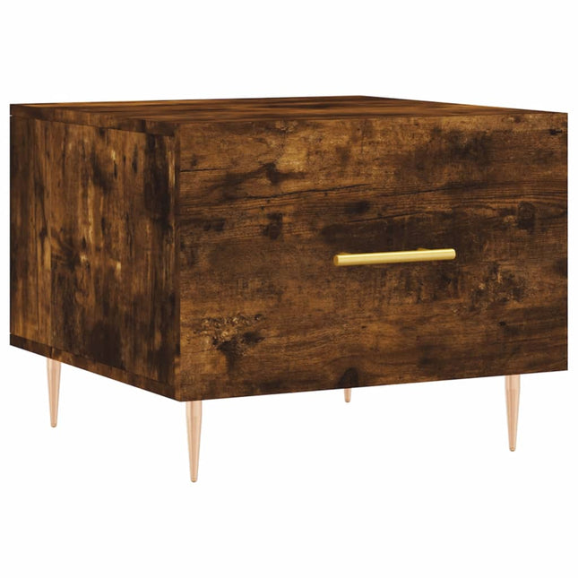 sofabord 50x50x40 cm konstrueret træ røget egetræsfarve