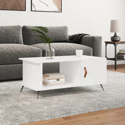 sofabord 90x50x40 cm konstrueret træ hvid