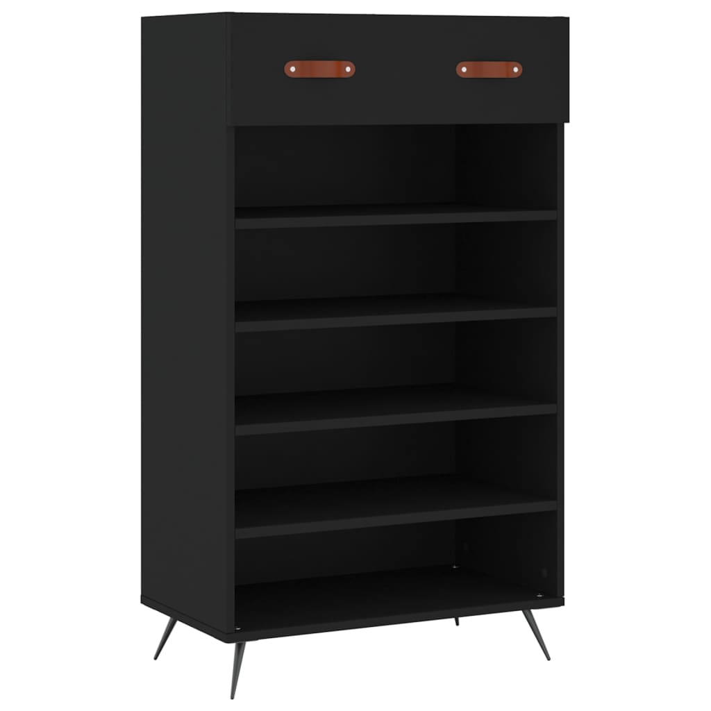 skoreol 60x35x105 cm konstrueret træ sort