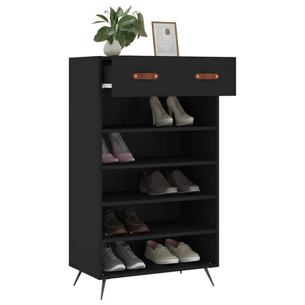 skoreol 60x35x105 cm konstrueret træ sort