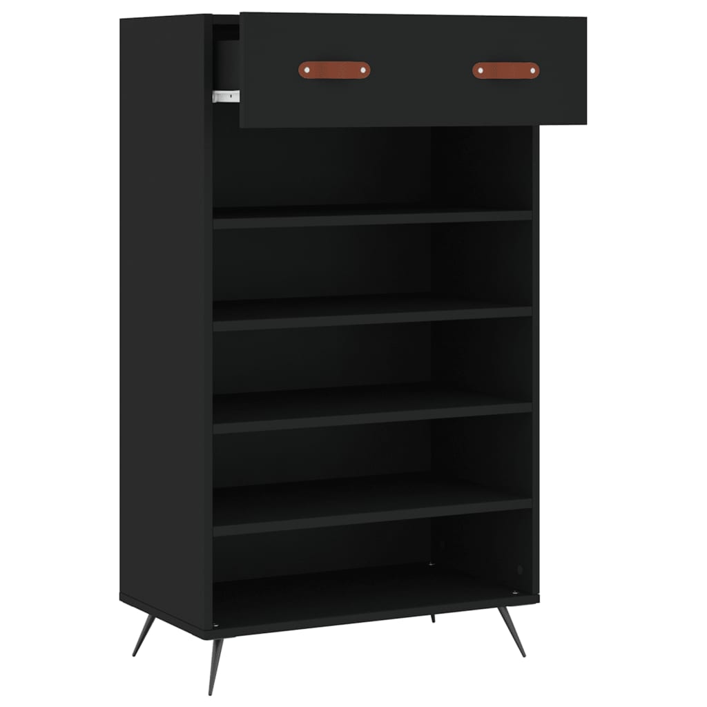 skoreol 60x35x105 cm konstrueret træ sort