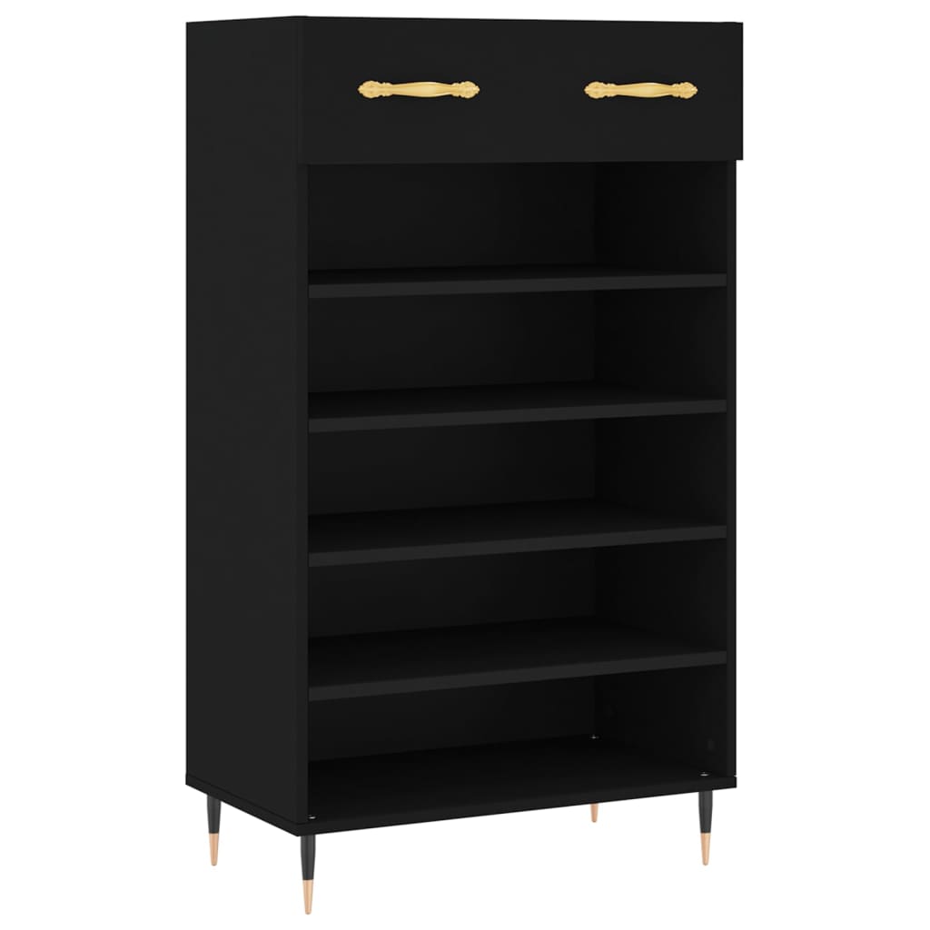 skoreol 60x35x105 cm konstrueret træ sort