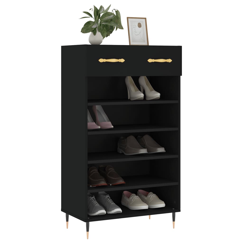 skoreol 60x35x105 cm konstrueret træ sort