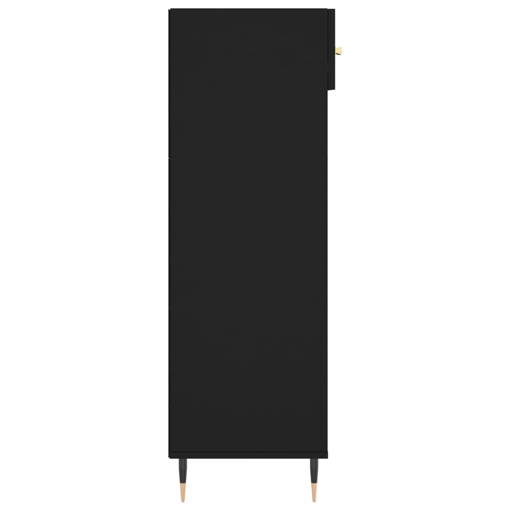 skoreol 60x35x105 cm konstrueret træ sort