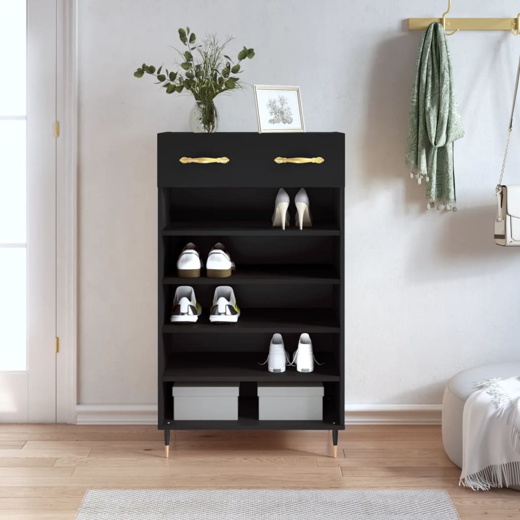 skoreol 60x35x105 cm konstrueret træ sort