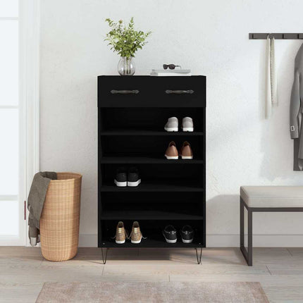 skoreol 60x35x105 cm konstrueret træ sort