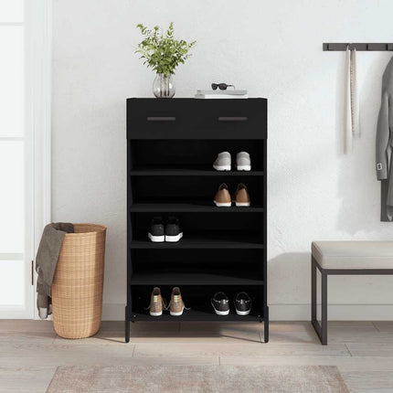 skoreol 60x35x105 cm konstrueret træ sort