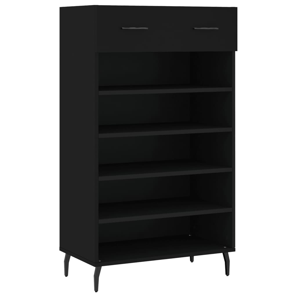 skoreol 60x35x105 cm konstrueret træ sort