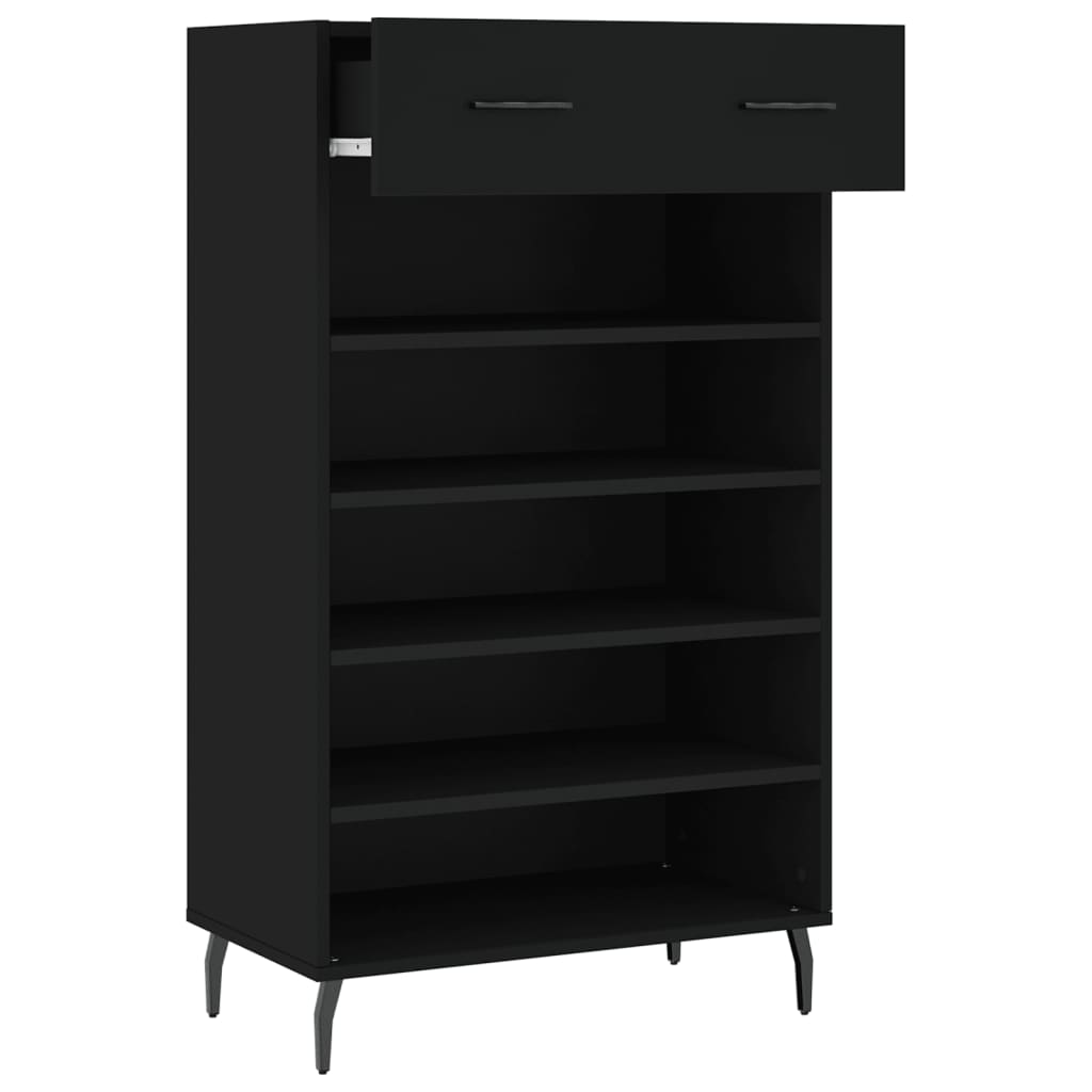 skoreol 60x35x105 cm konstrueret træ sort