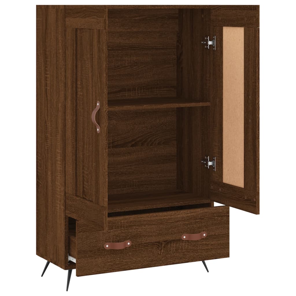 skab 69,5x31x115 cm konstrueret træ brun sonoma-eg