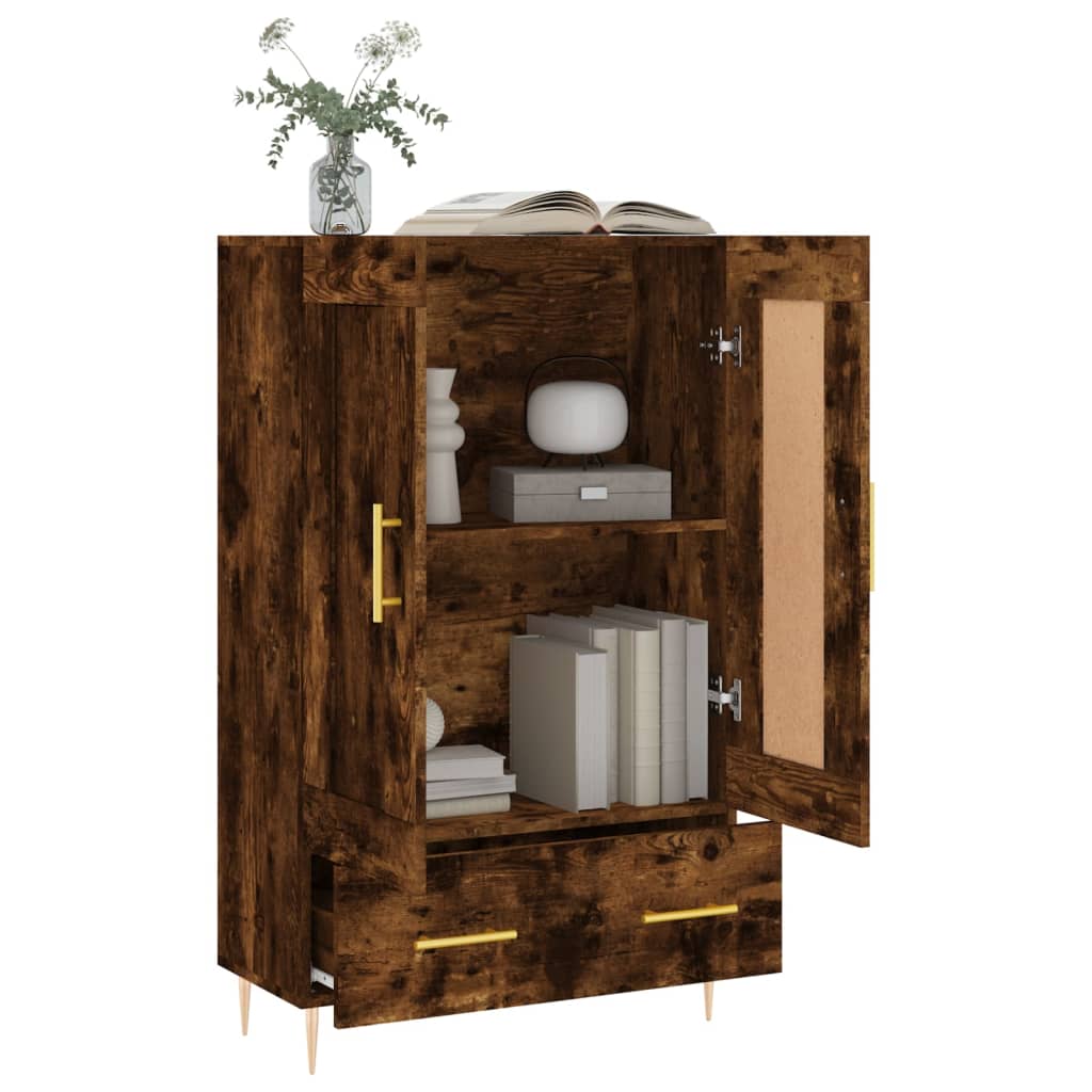 skab 69,5x31x115 cm konstrueret træ røget sonoma-eg