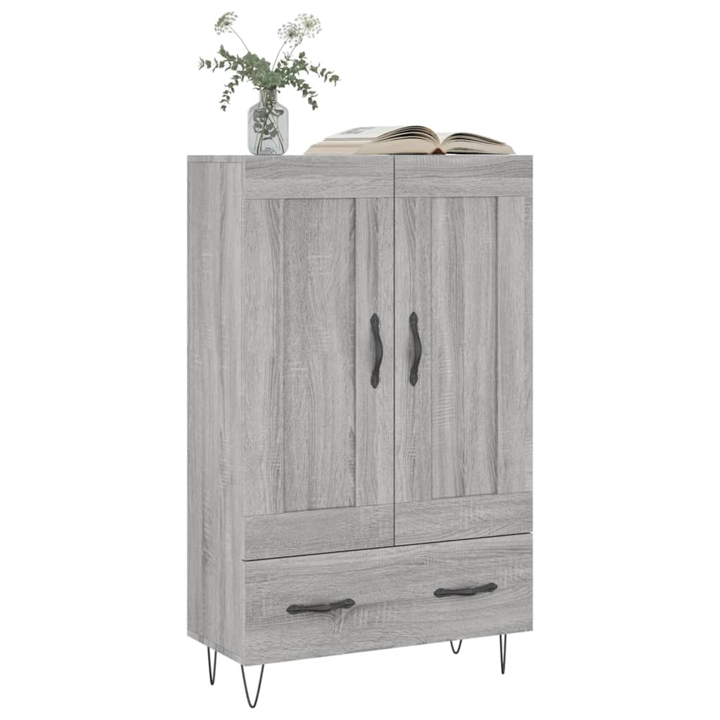 skab 69,5x31x115 cm konstrueret træ grå sonoma-eg