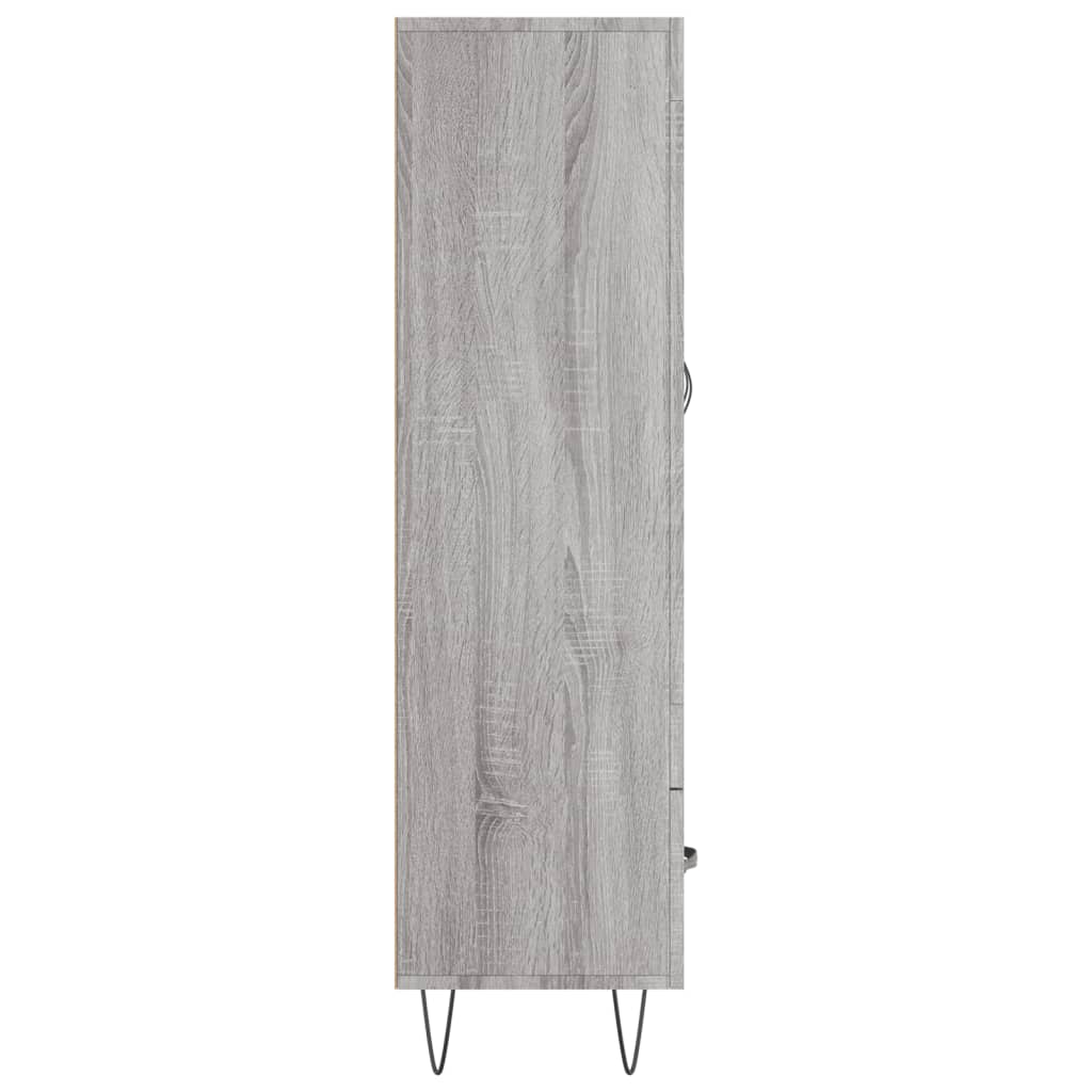 skab 69,5x31x115 cm konstrueret træ grå sonoma-eg