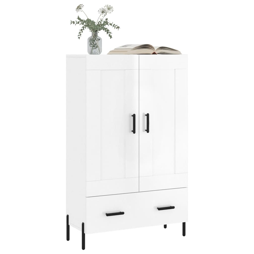 skab 69,5x31x115 cm konstrueret træ hvid højglans