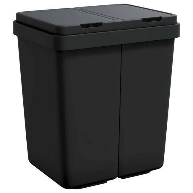 dobbelt affaldsspand 2x25 l antracitgrå