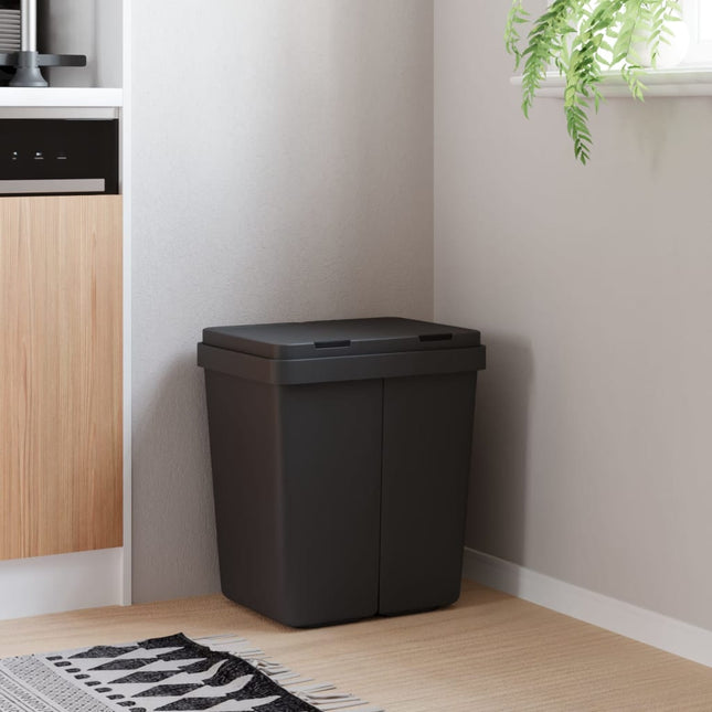 dobbelt affaldsspand 2x25 l antracitgrå