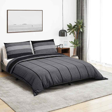 sengetøj 155x220 cm bomuld mørkegrå