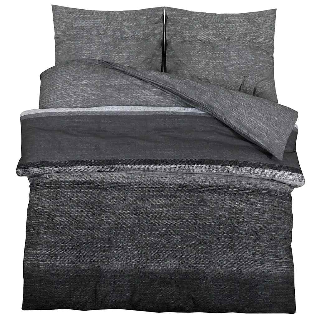 sengetøj 200x220 cm bomuld mørkegrå