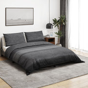 sengetøj 200x200 cm bomuld mørkegrå