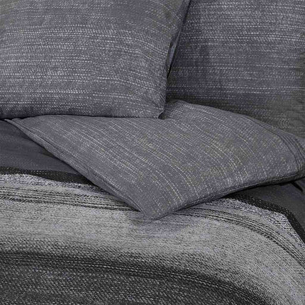 sengetøj 260x220 cm bomuld mørkegrå