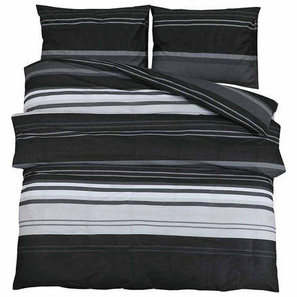 sengetøj 240x220 cm bomuld sort og hvid