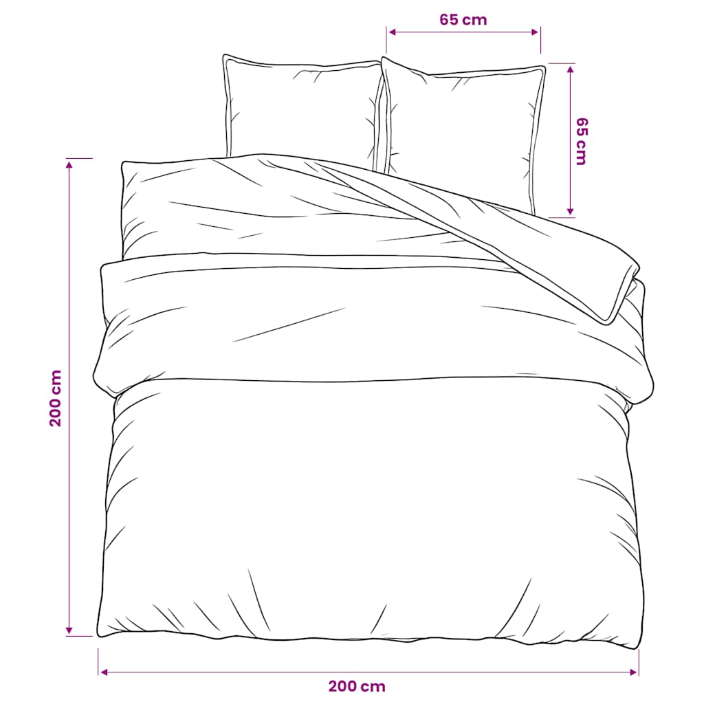 sengetøj 200x200 cm bomuld sort og hvid