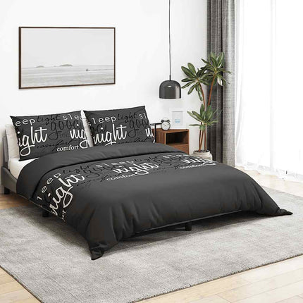 sengetøj 200x200 cm bomuld sort