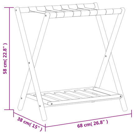 kuffertbænk 68x38x58 cm bambus sort