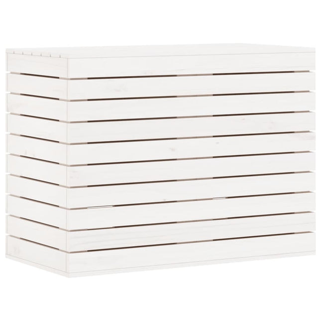 vasketøjskurv 88,5x44x66 cm massivt fyrretræ hvid