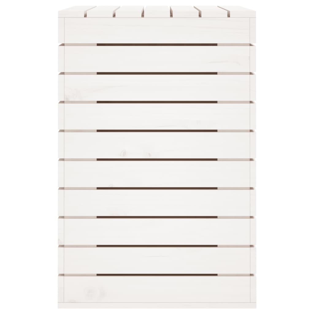 vasketøjskurv 88,5x44x66 cm massivt fyrretræ hvid