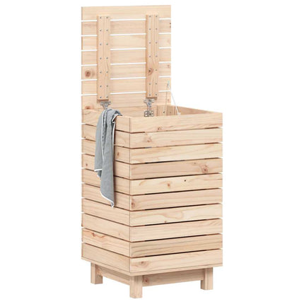 vasketøjskurv 44x44x76 cm massivt fyrretræ