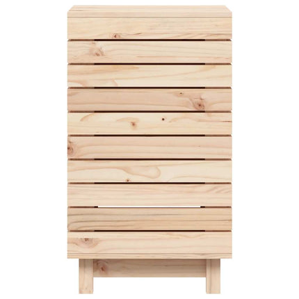 vasketøjskurv 44x44x76 cm massivt fyrretræ