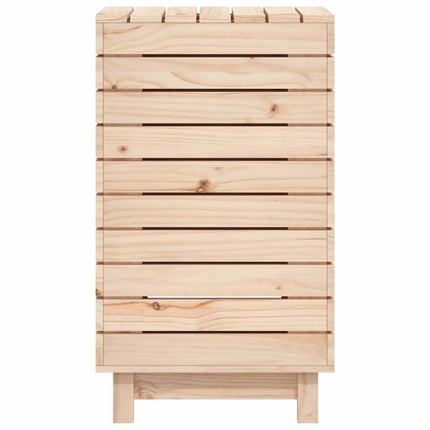 vasketøjskurv 44x44x76 cm massivt fyrretræ