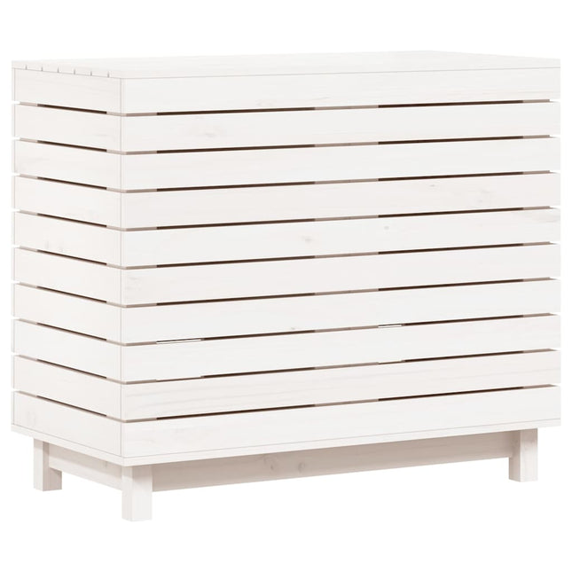 vasketøjskurv 88,5x44x76 cm massivt fyrretræ hvid
