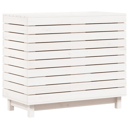 vasketøjskurv 88,5x44x76 cm massivt fyrretræ hvid